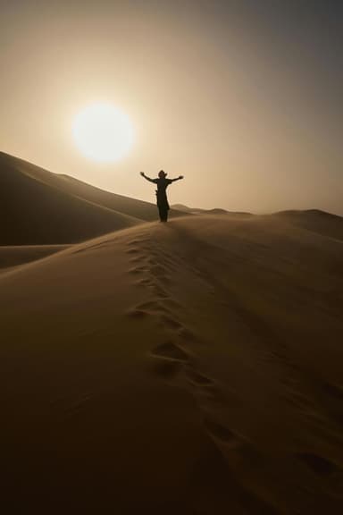 Person on sand-dunes